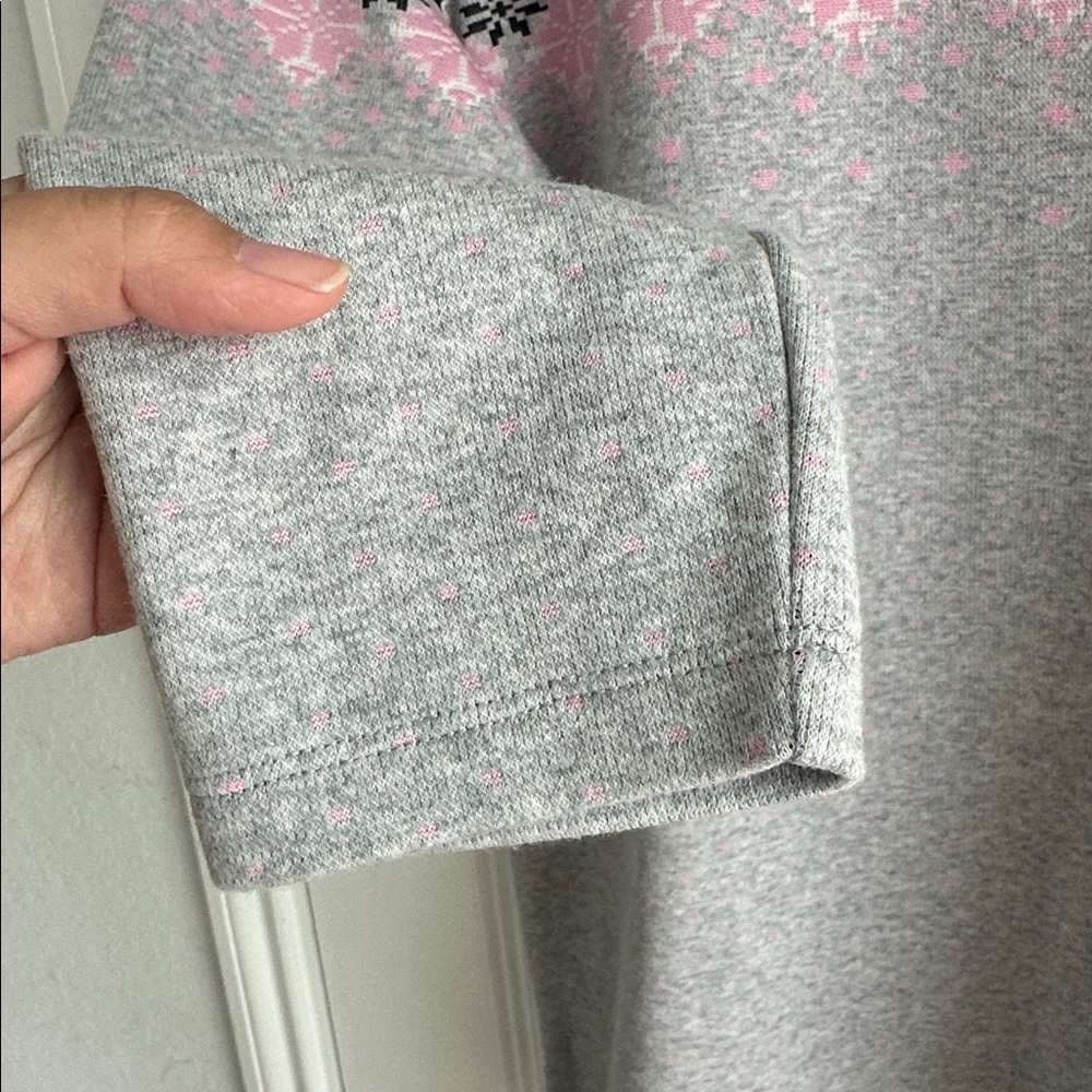 Talbots Button Shoulder Fair Isle Pullover Long Sleeves Pink size M - Picture 4 of 8